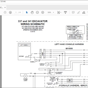Bobcat Excavator 337 and 341  Electrical Wiring Schematic Manual V-0115 -  PDF DOWNLOAD