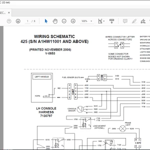 Bobcat Excavator 425 Electrical Wiring Schematic Manual V-0853 -  PDF DOWNLOAD