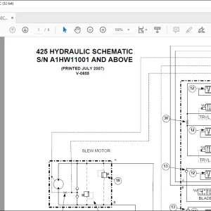 Bobcat Excavator 425 Hydraulic Schematic Manual V-0855 -  PDF DOWNLOAD