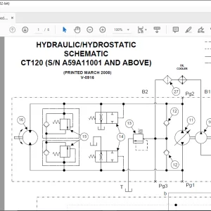 Bobcat Excavator CT120 Electrical Wiring & Hydraulic/Hydrostatic Schematic Manual V-0916 - PDF DOWNLOAD