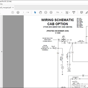 Bobcat Compact Tractor CT335 CAB OPTION Electrical Wiring & Hydraulic Schematic Manual V-1309  - PDF D DOWNLOAD