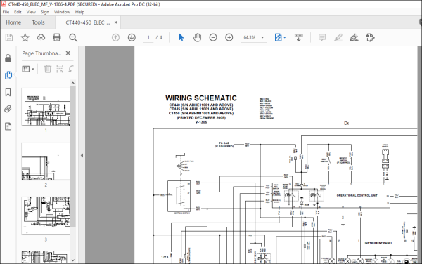 Bobcat Compact Tractor CT440 CT445 CT450 Electrical Wiring Schematic ...