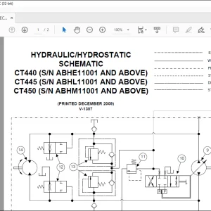 Bobcat Compact Tractor  CT445 CT450 Hydraulic Schematic Manual V-1307  - PDF DOWNLOAD
