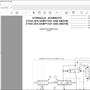 Bobcat Compact Tractor CT445 CT450 Hydraulic Schematic Manual V-1377  - PDF DOWNLOAD