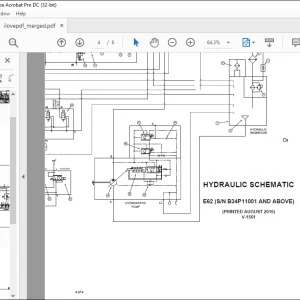 Bobcat Excavator E62 HYDRAULIC/HYDROSTATIC SCHEMATIC MANUAL V-1561E  - PDF DOWNLOAD
