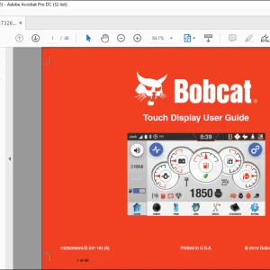 Bobcat Excavator Touch Display User Guide Manual  - PDF DOWNLOAD