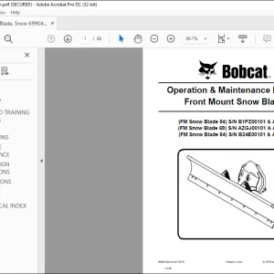 Bobcat FM Snow Blade 54 FM Snow Blade 69 FM Snow Blade 84 Front Mount Snow Blade Operation & Maintenance Manual 6990473 (07-18) - PDF DOWNLOAD