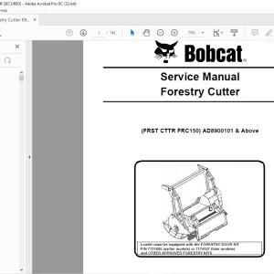Bobcat Forestry Cutter FRC150 Service Manual SNAD8900101 & Above -  PDF DOWNLOAD