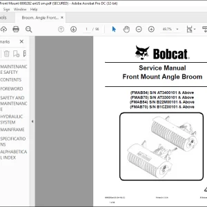Bobcat Front Mount Angle Broom FMAB54 FMAB70 FMAB54 FMAB70 Service Manual -   PDF DOWNLOAD