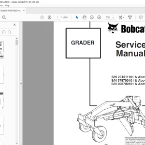 Bobcat GRADER Service Manual 6900885 (6-12) - PDF DOWNLOAD