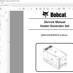 Bobcat Heater Generator Set HG40 Service Manual SN B14F00101 & Above -  PDF DOWNLOAD