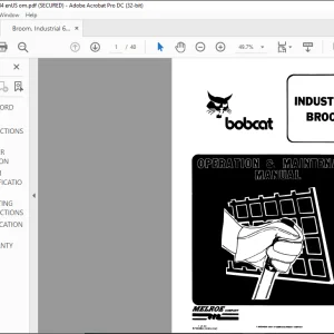 Bobcat INDUSTRIAL BROOM Operation & Maintenance Manual 6720284 (2-91) -  PDF DOWNLOAD