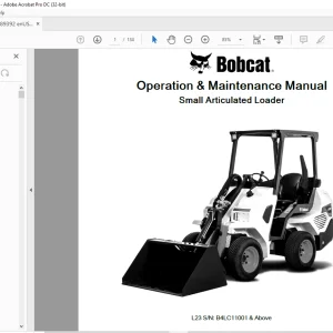 Bobcat L23 Small Articulated Loader Operation & Maintenance Manual SN B4LC11001 & Above - PDF DOWNLOAD