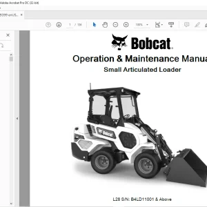 Bobcat L28 Small Articulated Loader Operation & Maintenance Manual SN B4LD11001 & Above - PDF DOWNLOAD