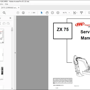 Bobcat LOAD EXCAVATOR ZX75 Ingersoll Rand SERVICE MANUAL  - PDF DOWNLOAD