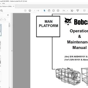 Bobcat MAN PLATFORM 4m 1m² Operation & Maintenance Manual 6986698 (12-09)  - PDF DOWNLOAD