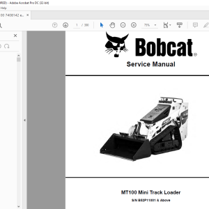 Bobcat MT100 Mini Track Loader Service - HeyDownloads - Manual Downloads