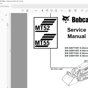 Bobcat MT52 & MT55 Mini Track Loader Service Manual 6903372 (10-12) - PDF DOWNLOAD