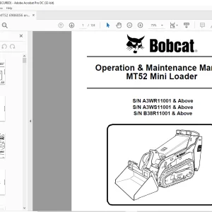 Bobcat MT52 Mini Loader Operation & Maintenance Manual 6986856 - PDF DOWNLOAD