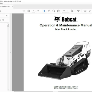 Bobcat MT55 Mini Track Loader Operation & Maintenance Manual 6986858 - PDF DOWNLOAD