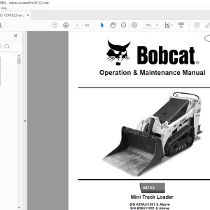 Bobcat MT55 Mini Track Loader Operation & Maintenance Manual 7249523 - PDF DOWNLOAD