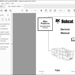 Bobcat Man Platform Service Manual SN A6SH00101 & above  - PDF DOWNLOAD