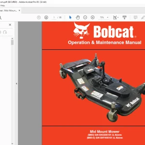 Bobcat Mid Mount Mower M60 M60-5 Operation & Maintenance Manual - PDF DOWNLOAD