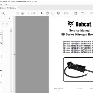 Bobcat NB Series Nitrogen Breaker NB110 NB140 NB150 NB160 NB170 NB180 Service Manual - PDF DOWNLOAD