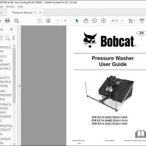 Bobcat PW KC19 250S PW KC19 250M PW KC19 250M Pressure Washer User Guide Manual - PDF DOWNLOAD