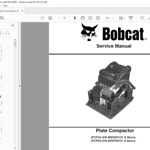 Bobcat Plate Compactor PCF34 PCF64 Service Manual - PDF DOWNLOAD