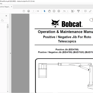 Bobcat Positive Jib EID4788 Positive Negative Jib EID4789 BUD7020 BUD7022 Operation & Maintenance Manual  - PDF DOWNLOAD