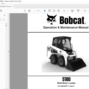 Bobcat S100 Skid-Steer Loader Operation & Maintenance Manual 6987370 - PDF DOWNLOAD