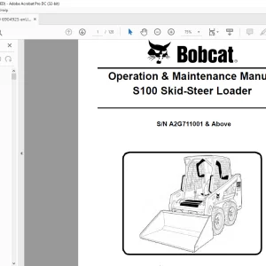 Bobcat S100 Skid-Steer Loader Operation & Maintenance Manual SN A2G711001 & Above - PDF DOWNLOAD