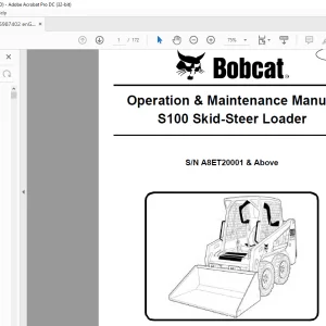 Bobcat S100 Skid-Steer Loader Operation & Maintenance Manual SN A8ET20001 & Above - PDF DOWNLOAD