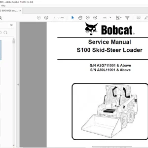Bobcat S100 Skid-Steer Loader Service Manual 6904926 (10-12) - PDF DOWNLOAD