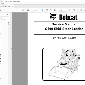 Bobcat S100 Skid-Steer Loader Service Manual SN A8ET20001 & Above - PDF DOWNLOAD