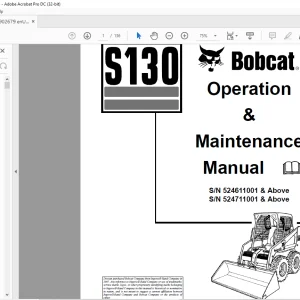 Bobcat S130 Loader Operation & Maintenance Manual 6902679 - PDF DOWNLOAD