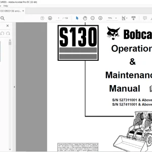 Bobcat S130 Loader Operation & Maintenance Manual 6903136 - PDF DOWNLOAD