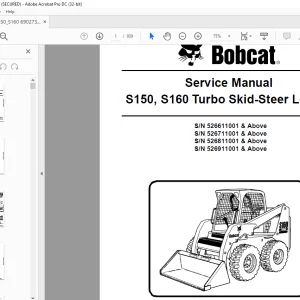 Bobcat S150, S160 Turbo Skid-Steer Loader Service Manual 6902730 (08-14) - PDF DOWNLOAD