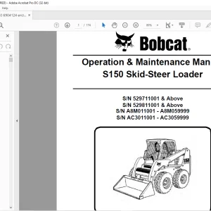 Bobcat S150 Skid-Steer Loader Operation & Maintenance Manual 6904124 - PDF DOWNLOAD