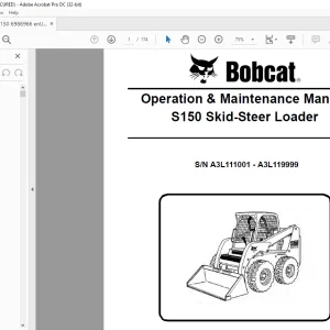 Bobcat S150 Skid-Steer Loader Operation & Maintenance Manual SN A3L111001 - A3L119999 - PDF DOWNLOAD