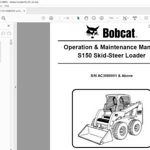 Bobcat S150 Skid-Steer Loader Operation & Maintenance Manual SN AC3060001 & Above - PDF DOWNLOAD