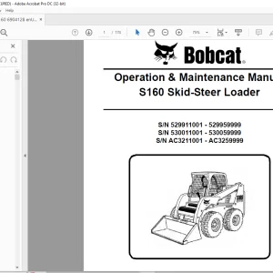 Bobcat S160 Skid-Steer Loader Operation & Maintenance Manual 6904128 - PDF DOWNLOAD