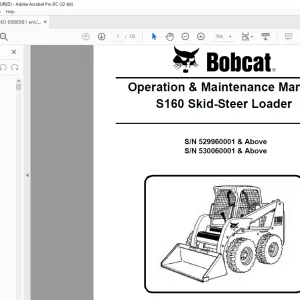 Bobcat S160 Skid-Steer Loader Operation & Maintenance Manual 6986981 (3-08) - PDF DOWNLOAD