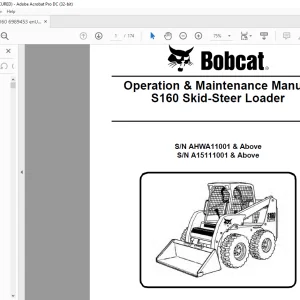 Bobcat S160 Skid-Steer Loader Operation & Maintenance Manual 6989453 - PDF DOWNLOAD