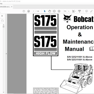 Bobcat S175 & S175 High Flow Operation & Maintenance Manual 6902688 - PDF DOWNLOAD