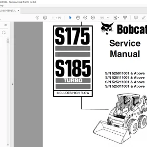 Bobcat S175 & S185 Turbo High Flow Loader Service Manual 6902732 (7-09) - PDF DOWNLOAD