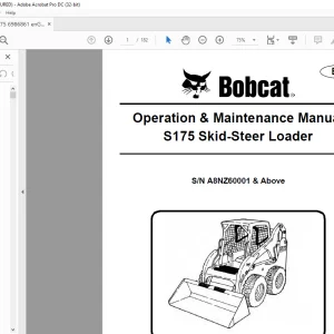 Bobcat S175 Skid-Steer Loader Operation & Maintenance Manual SN A8NZ60001 & Above - PDF DOWNLOAD
