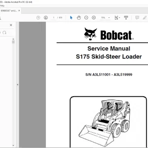 Bobcat S175 Skid-Steer Loader Service Manual SN A3L511001 - A3L519999 - PDF DOWNLOAD