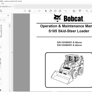 Bobcat S185 Skid-Steer Loader Operation & Maintenance Manual 6986985 (3-08) - PDF DOWNLOAD